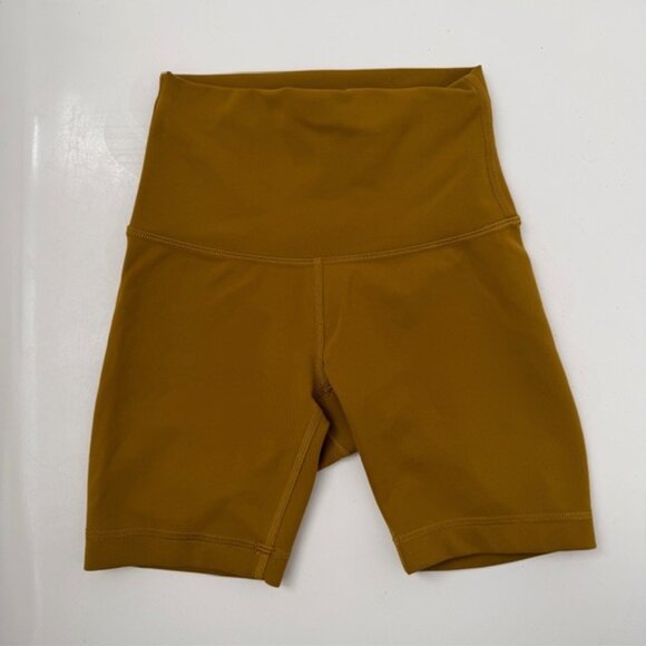LULULEMON Align High Rise Compression Shorts Gold Spice Sz 0 - Picture 2 of 9